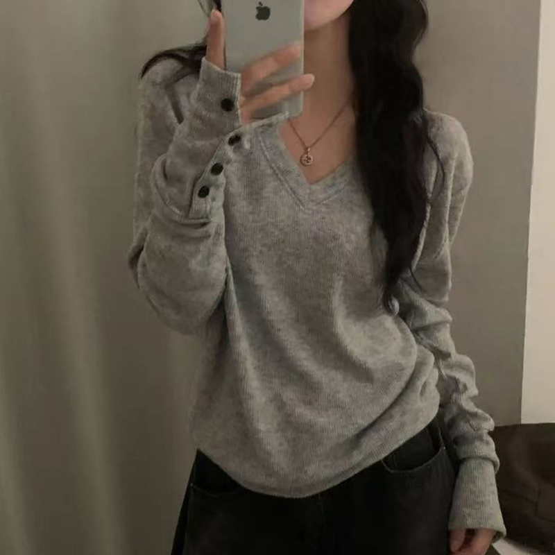 Street Fashion Korea - MEXZT Streetwear Gray Sweater Women Fashion