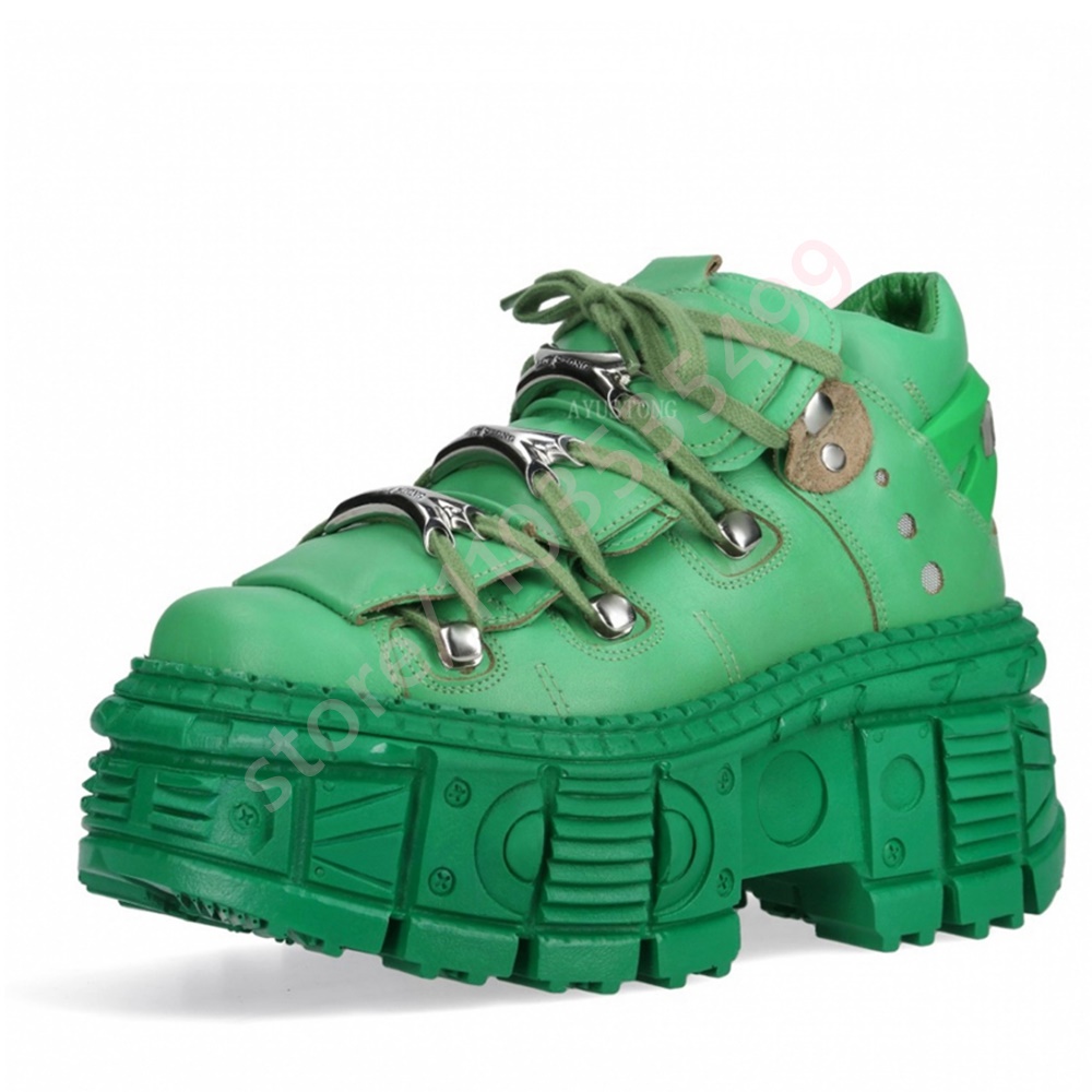 Street Fashion Y2K - Thick-Soled Punk Rivet Y2K Short Boots