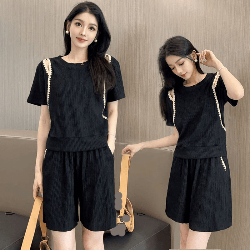 Street Fashion Korea - Korean Fashion Off Shoulder T-Shirts Two-Piece