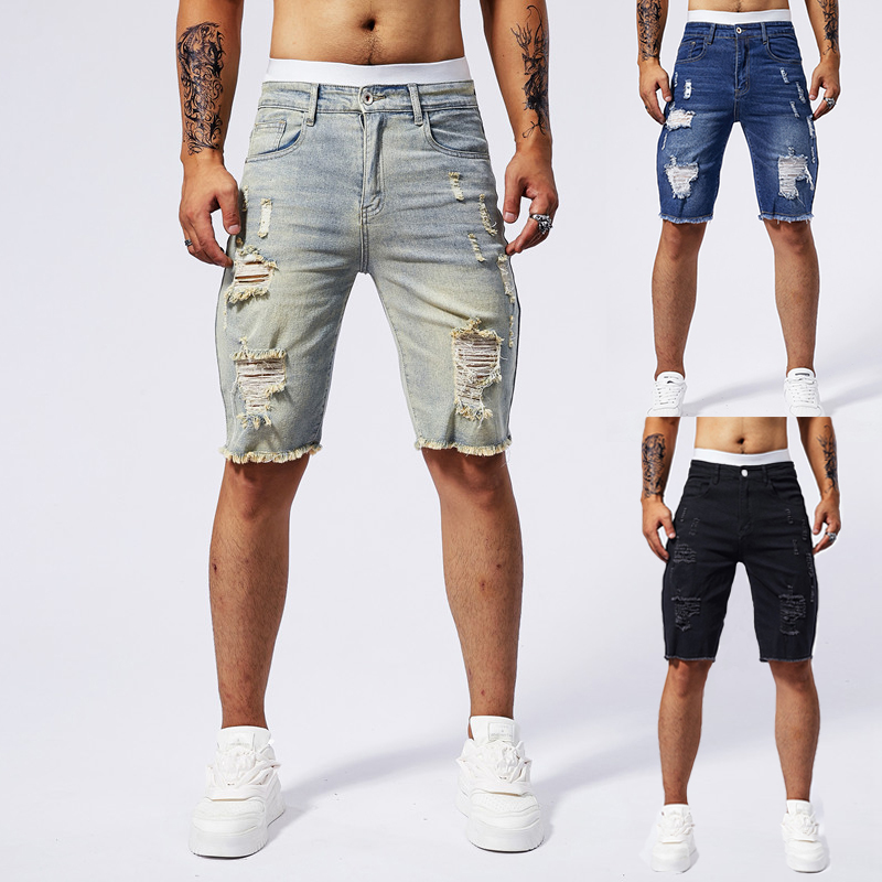 Street Fashion News - 2025 Summer New Men's Ripped Denim