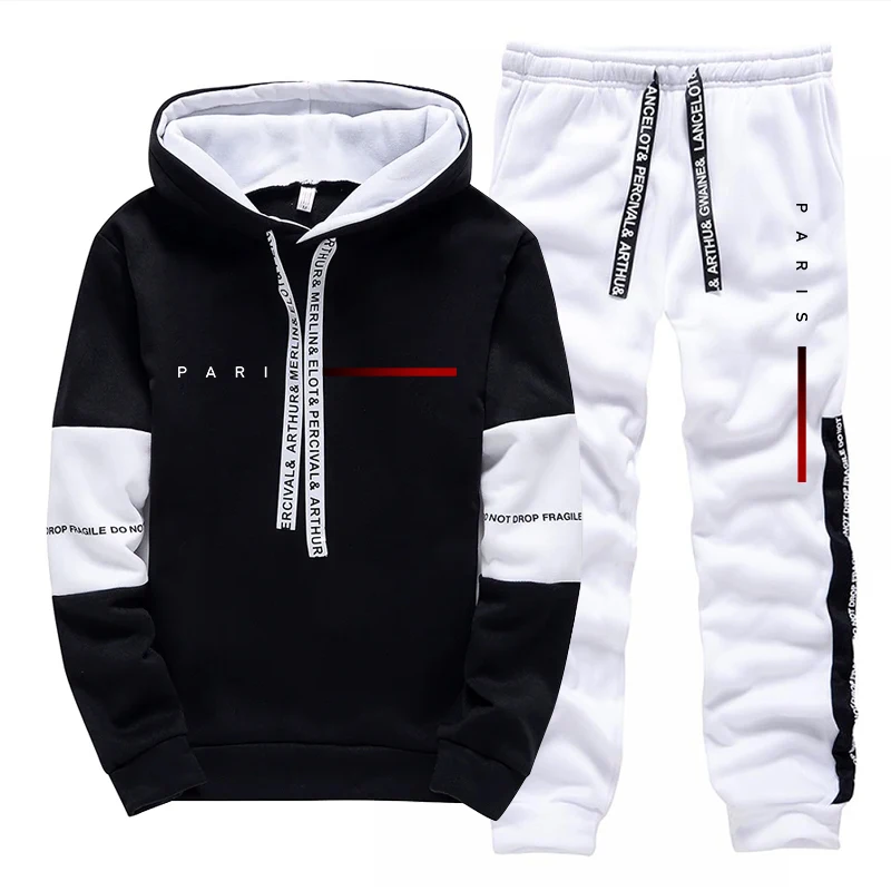 Street Fashion For Man - Paris Fashion Hoodie Streetwear Men's Set