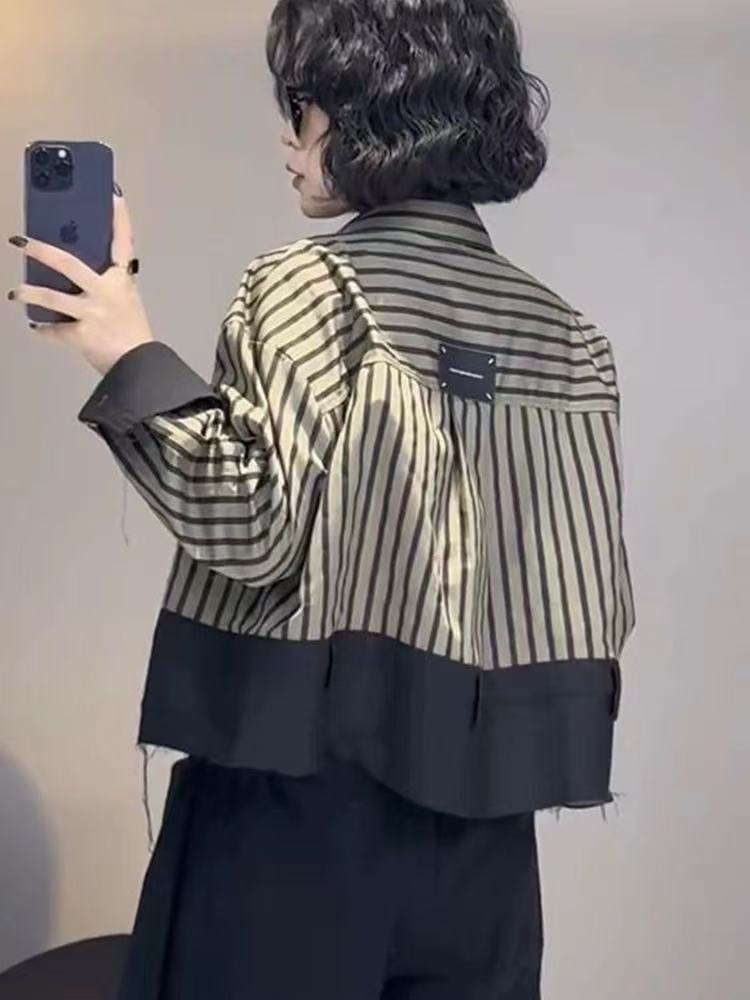 Street Fashion Korea - Retro Design Short Jackets Shirts Black