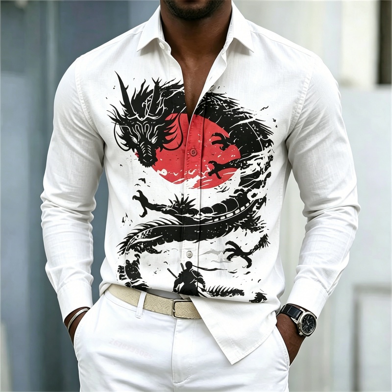 Street Fashion For Man - 2026 New Men's Shirt White Black