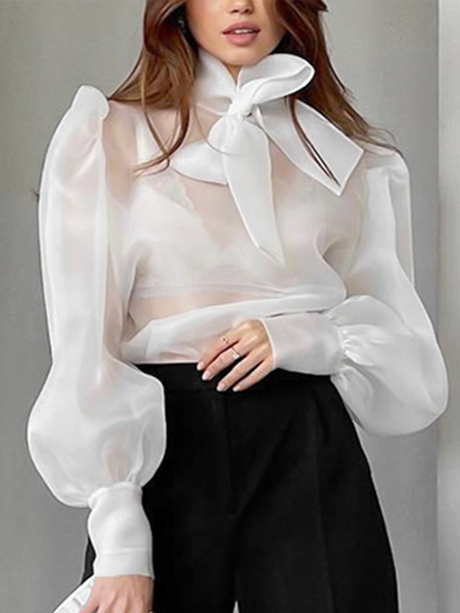 Mesh Top Layering - New Elegant Mesh Transparent Blouse Women