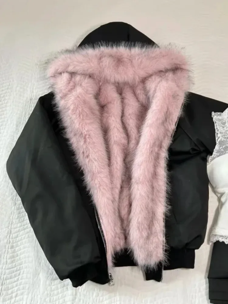 Korean Street Fashion Female - American Vintage Women's Fur Patchwork Coat