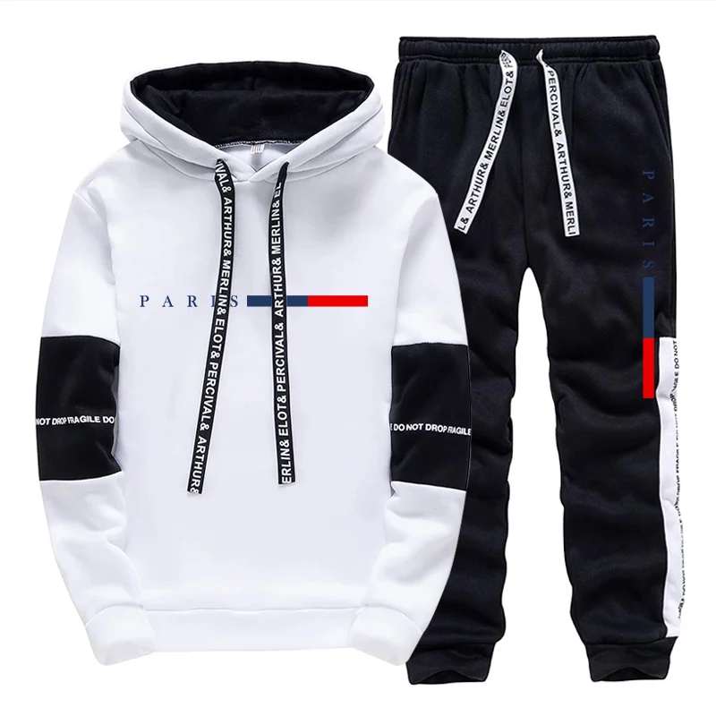 Street Fashion For Man - Men's Set/Hoodie/Pants Paris Fashion Autumn Winter