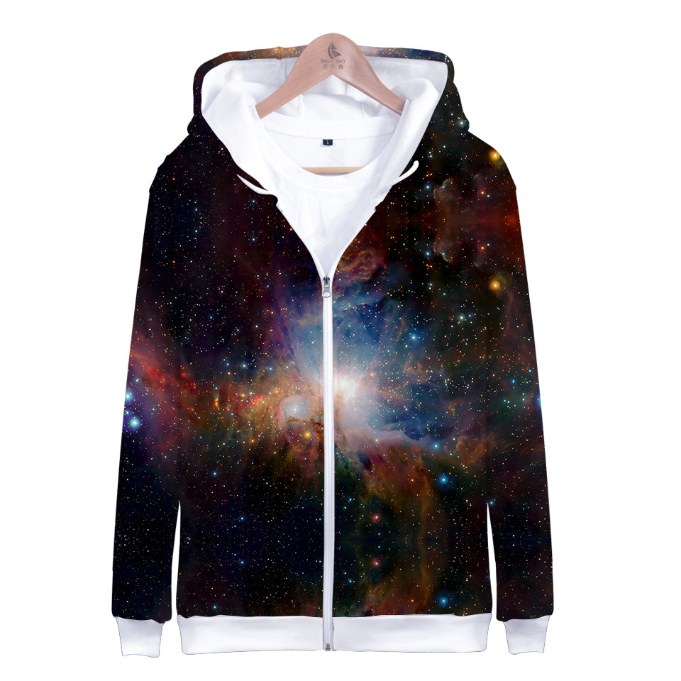 Coat Star Space Galaxy Hooded  - Street Fashion Zip Up Hoodie 评论和价格