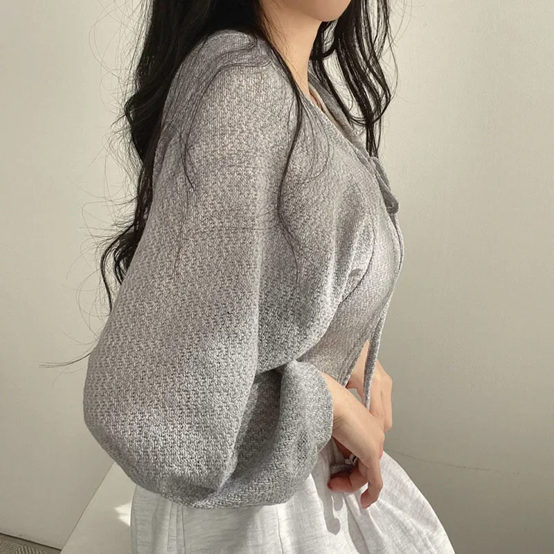 Summer Women Knitted Cardigan  - Korean Street Fashion Female 评论和价格