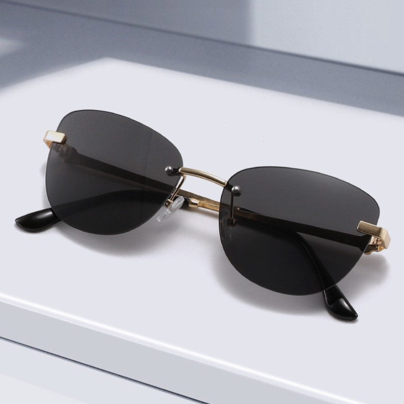 2026 New Vintage Retro Rimless - Street Fashion Photoshoot 评论和价格