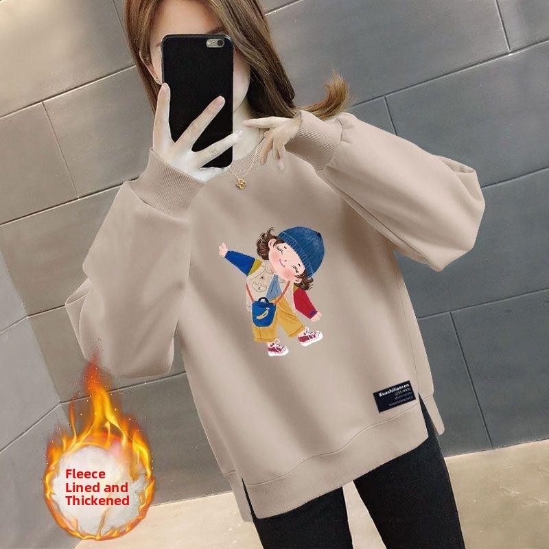 Thickened Fleece Oversize Loos - Oversized Crewneck Fleece 评论和价格