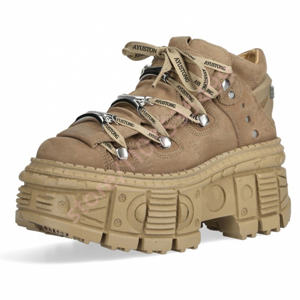 Thick-Soled Punk Rivet Y2K Sho - Street Fashion Y2K 评论和价格