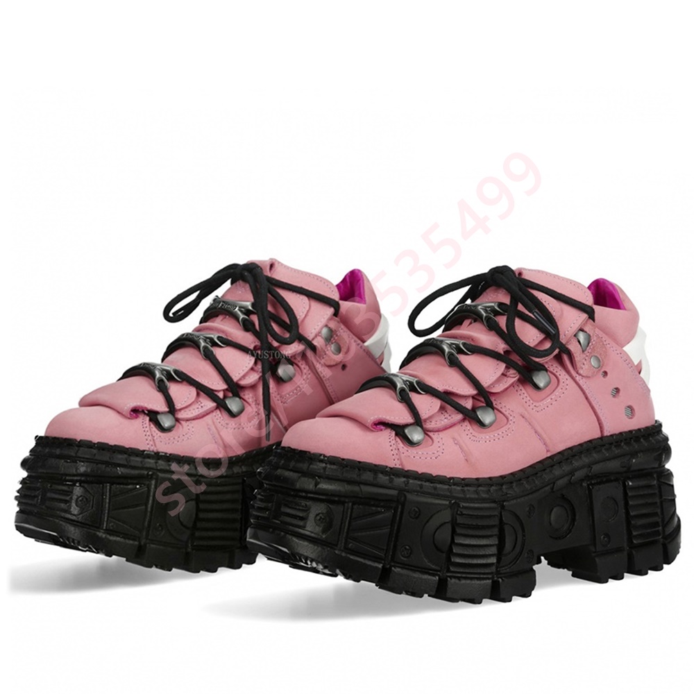 Thick-Soled Punk Rivet Y2K Sho - Street Fashion Y2K 评论和价格