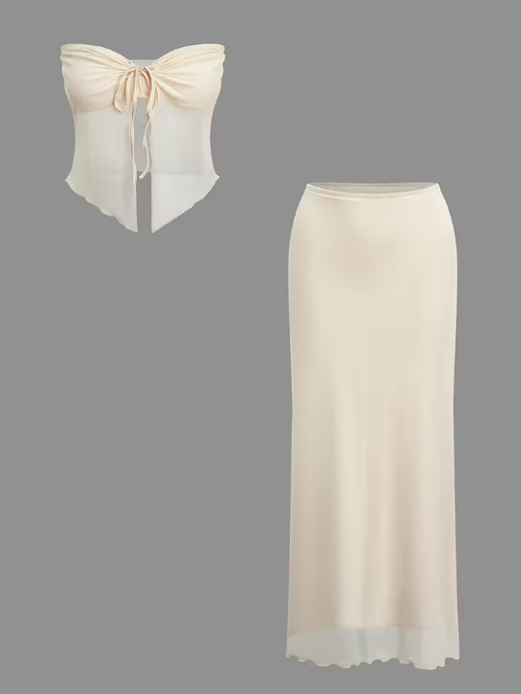 Women's Elegant Ruched Double  - Mesh Top Layering 评论和价格