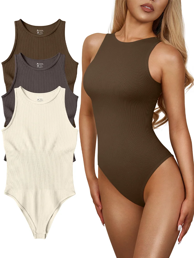 Women Sexy Round Neck Bodysuit - Fashion Street Yoga 评论和价格