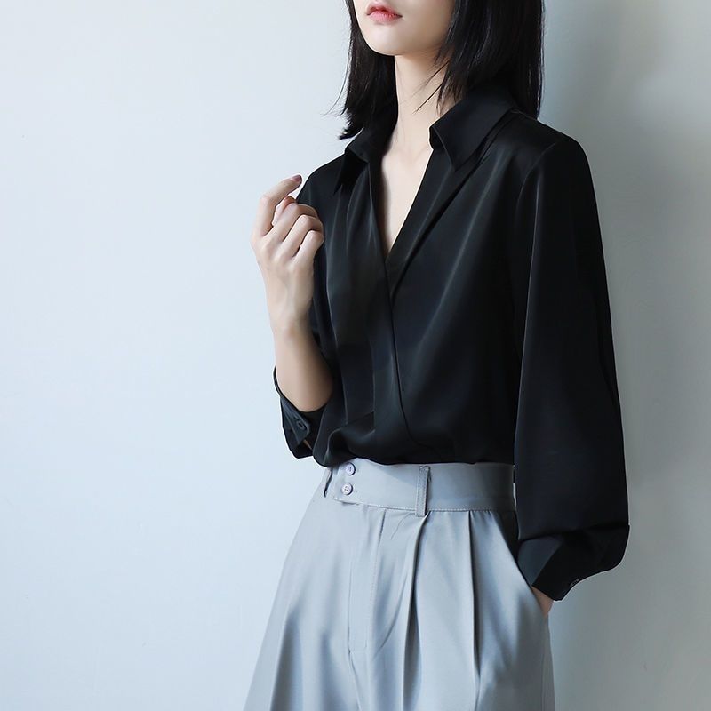 Gidyq Women Black Chiffon Shir - Street Fashion Korea 评论和价格