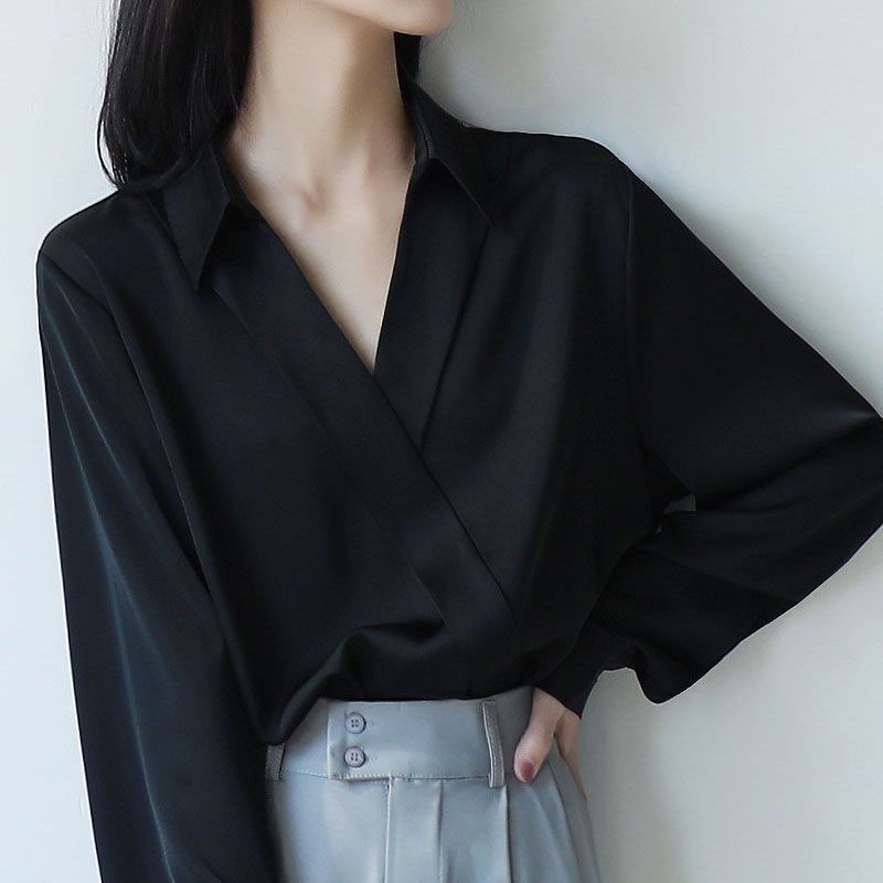 Gidyq Women Black Chiffon Shir - Street Fashion Korea 评论和价格