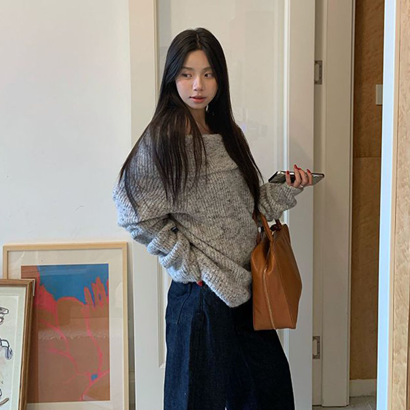 Elegant Off Shoulder Slash Nec - Street Fashion Korea 评论和价格