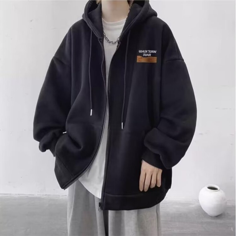 High Street Hoodie Men Solid C - Street Fashion Zip Up Hoodie 评论和价格