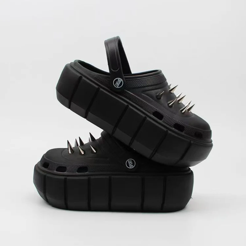 Y2K style Rivet Hole Shoes Wom - Street Fashion Y2K 评论和价格