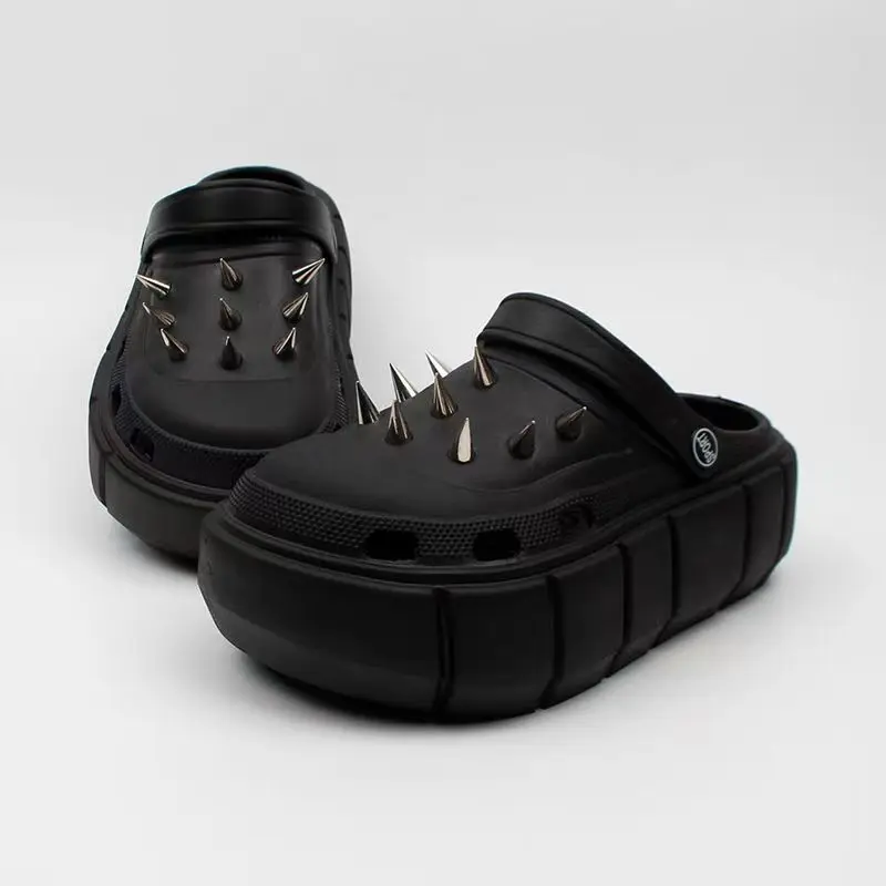 Y2K style Rivet Hole Shoes Wom - Street Fashion Y2K 评论和价格