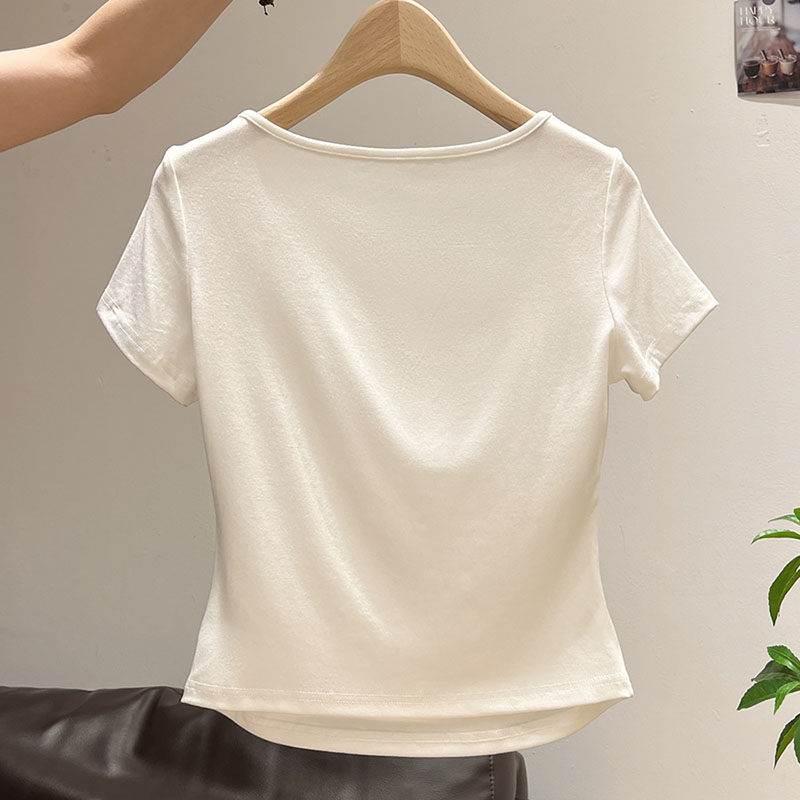 Women's Half-open Collar Butto - Korean Street Fashion Female 评论和价格