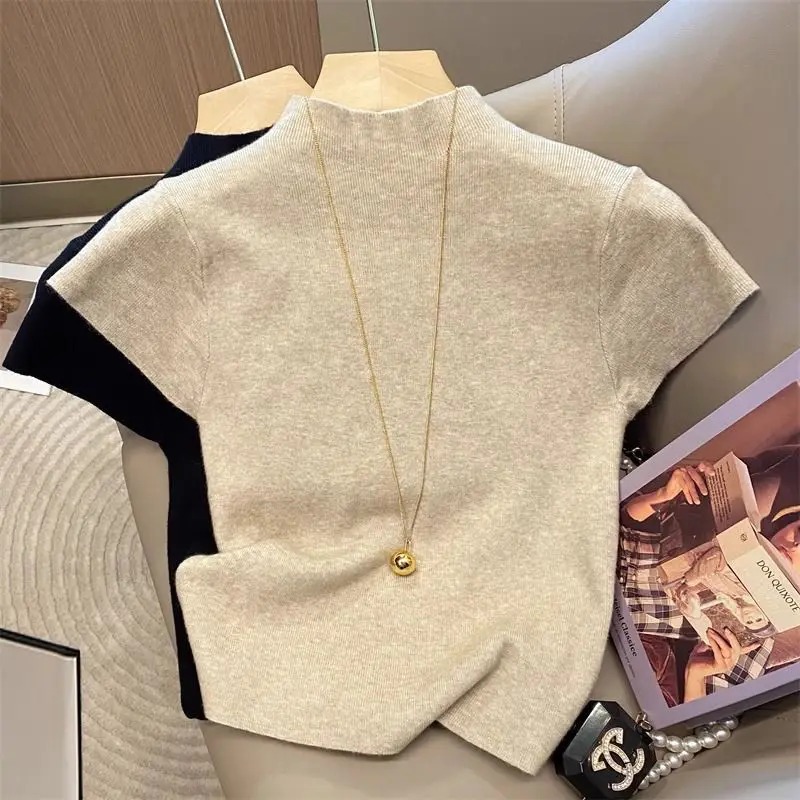 Fashion Basic Half High Neck K - Korean Street Fashion Female 评论和价格