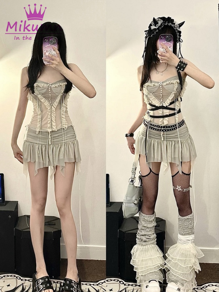 Y2k Two Piece Set Outfit Aesth - Street Fashion News 评论和价格