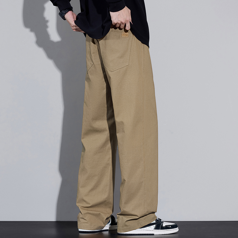 100% Cotton Men's Baggy Wide-l - Street Fashion Korea 评论和价格