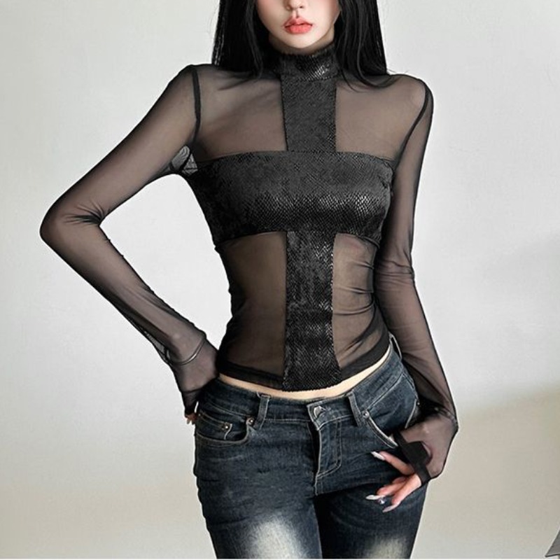 American Style Mesh Long Sleev - Mesh Top Layering 评论和价格