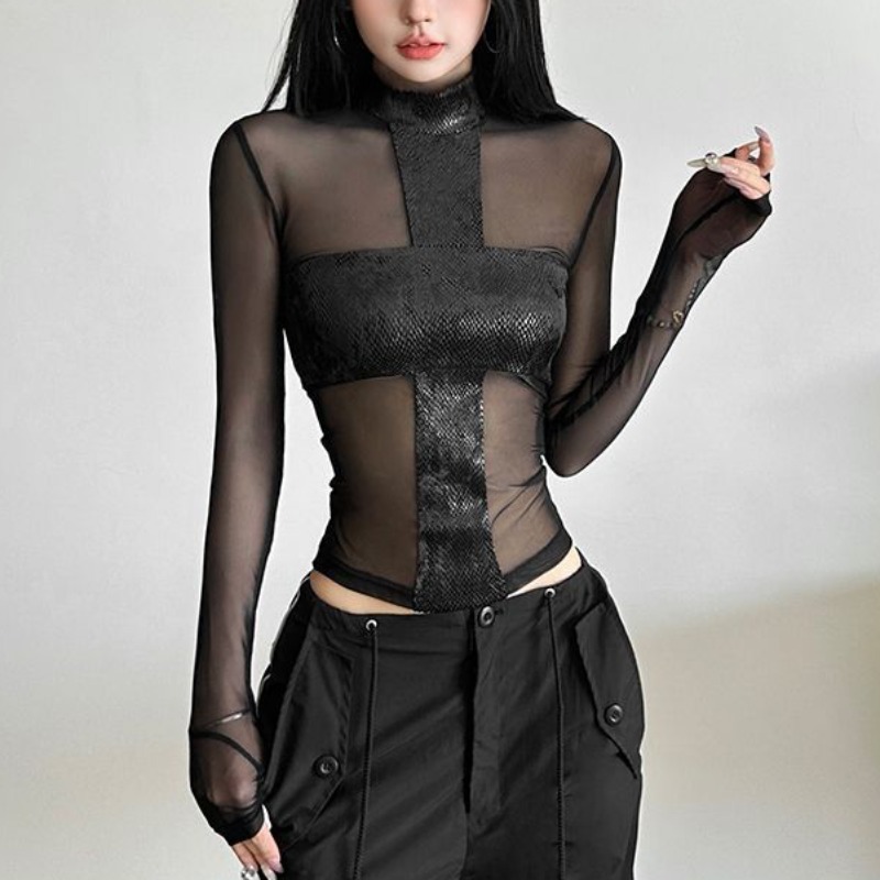 American Style Mesh Long Sleev - Mesh Top Layering 评论和价格