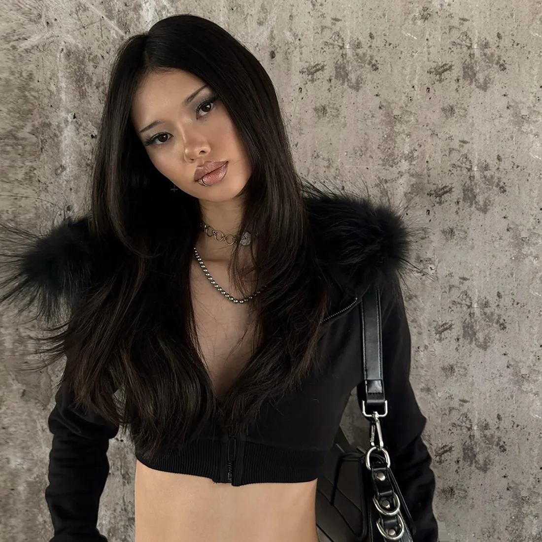 Y2k Gothic Fashion Harajuku In - Street Fashion Zip Up Hoodie 评论和价格