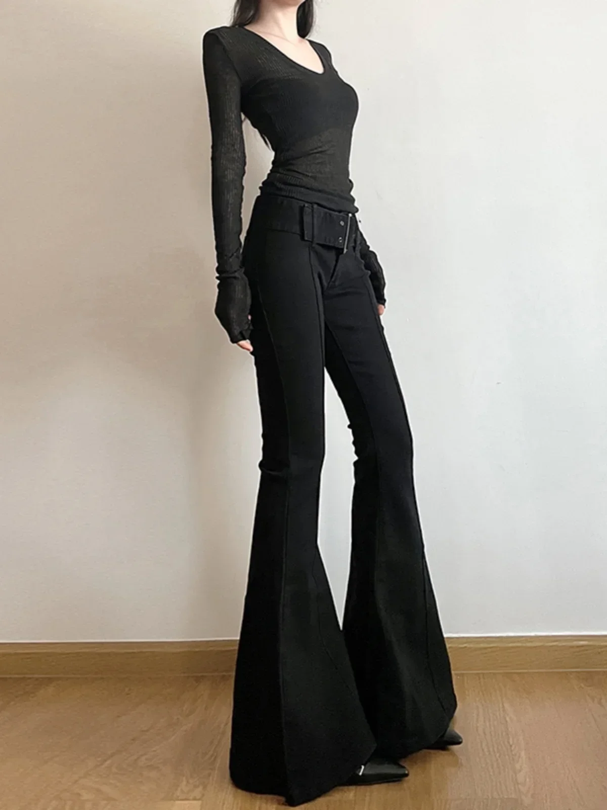 Women's Black Jeans Flare Pant - Fashion Street Yoga 评论和价格