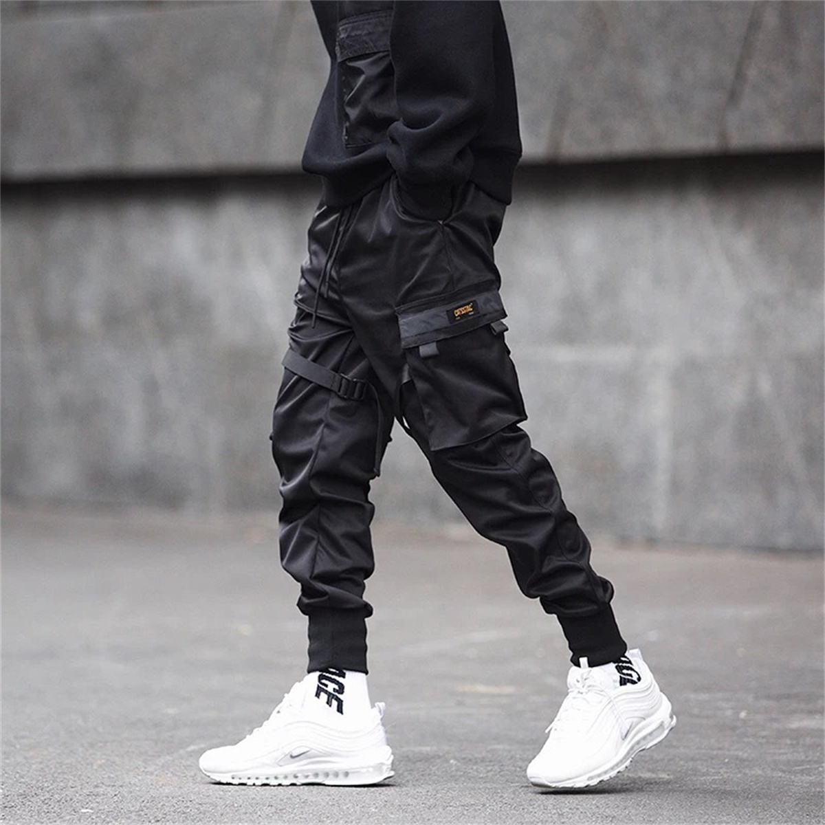 Black Hip Hop Cargo Pants Summ - Street Fashion Korea 评论和价格