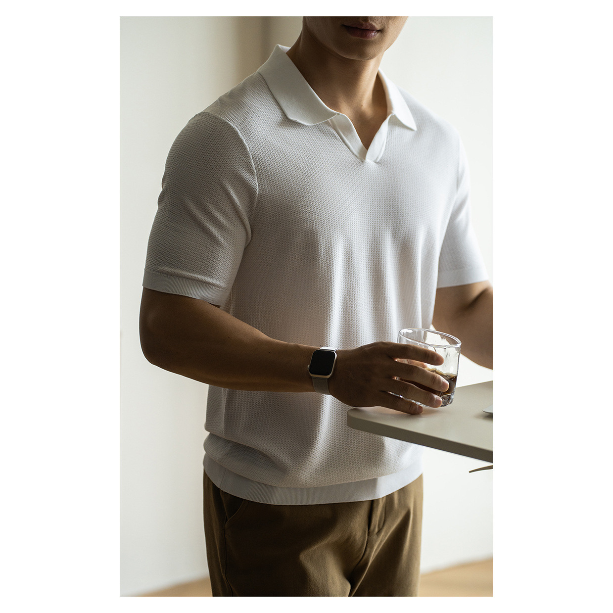 Linen Short Sleeve Knitted Hig - Urban Street Fashion Photography 评论和价格