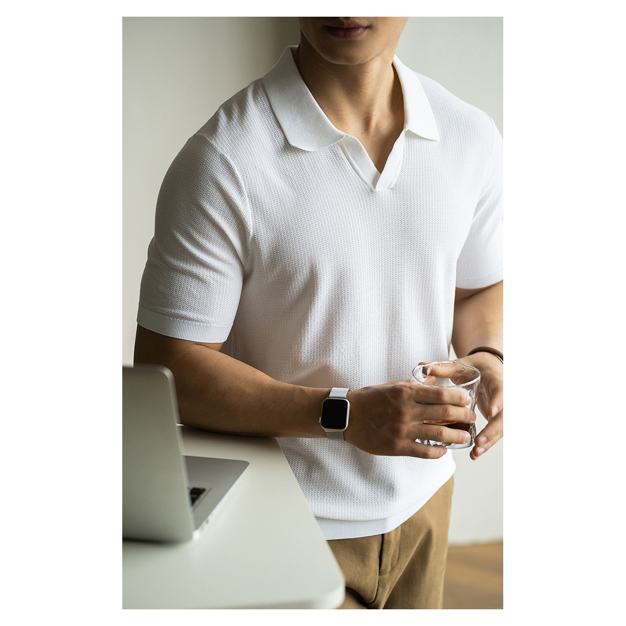 Linen Short Sleeve Knitted Hig - Urban Street Fashion Photography 评论和价格