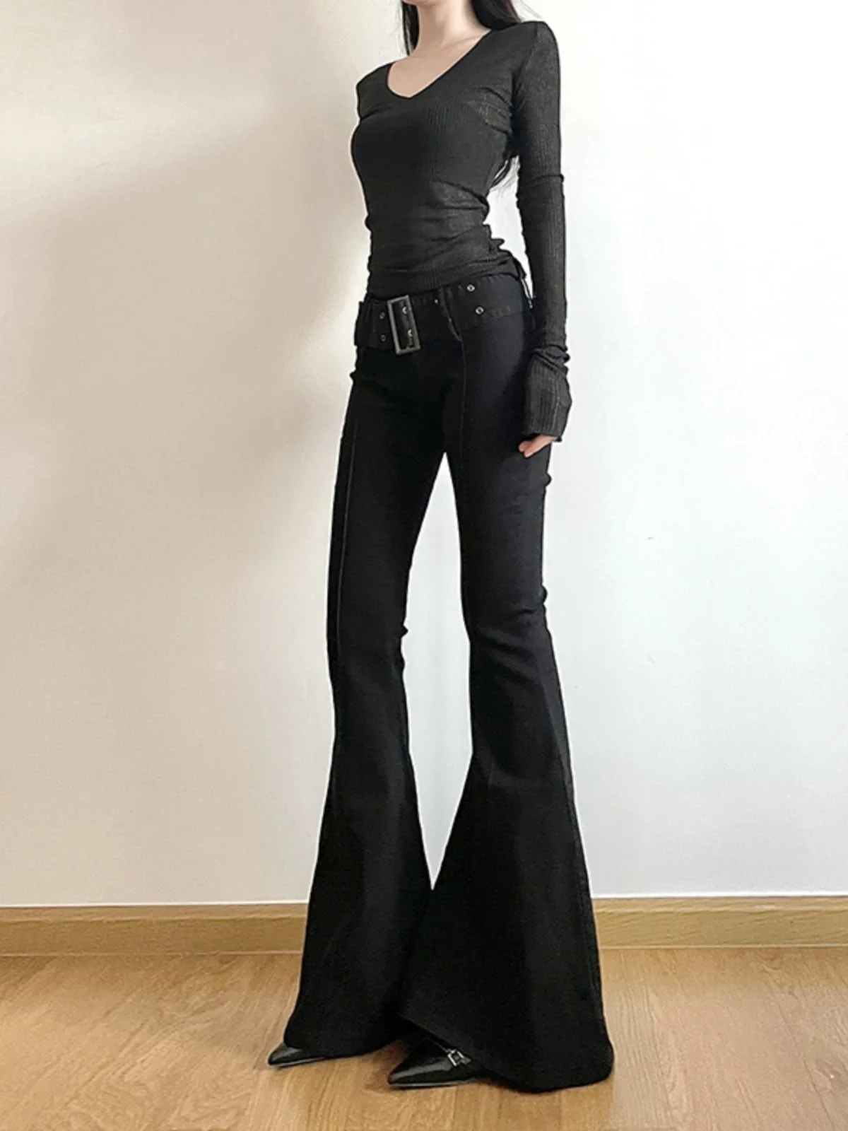 Women's Black Flared Pants Ret - Fashion Street Yoga 评论和价格