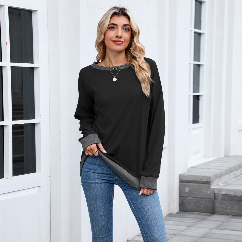 Women Fashion Loose Sweatshirt - Oversized Crewneck Fleece 评论和价格