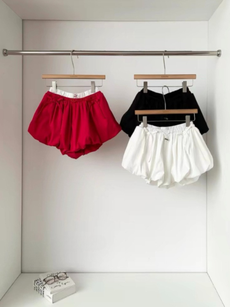 High Waist Solid Bud Shorts Lo - Korean Street Fashion Female 评论和价格