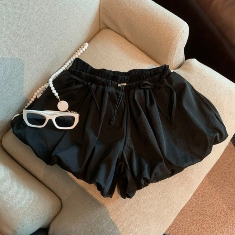 High Waist Solid Bud Shorts Lo - Korean Street Fashion Female 评论和价格