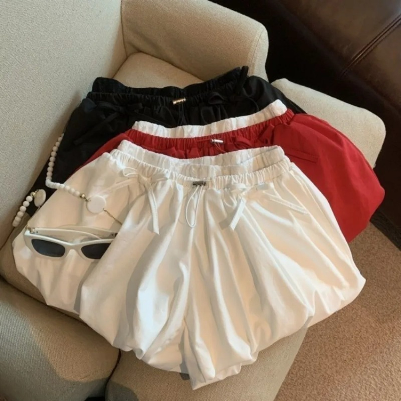 High Waist Solid Bud Shorts Lo - Korean Street Fashion Female 评论和价格