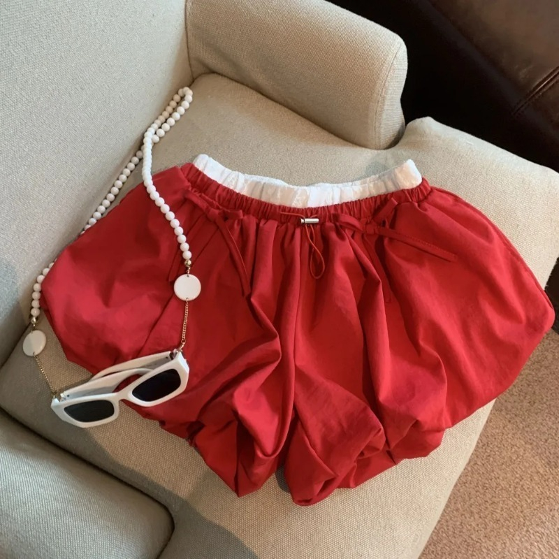 High Waist Solid Bud Shorts Lo - Korean Street Fashion Female 评论和价格