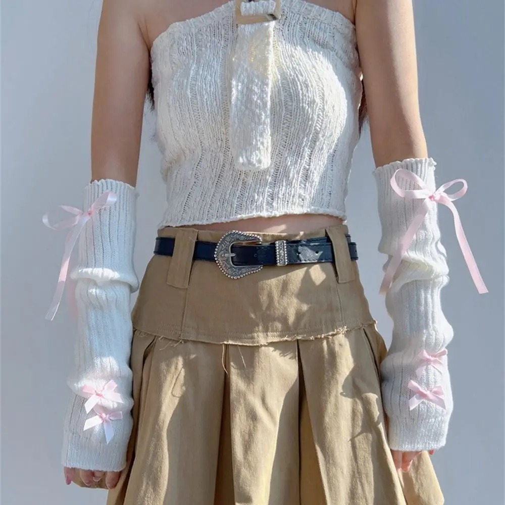 Streetwear Elastic Knitted Bow - Street Fashion Korea 评论和价格