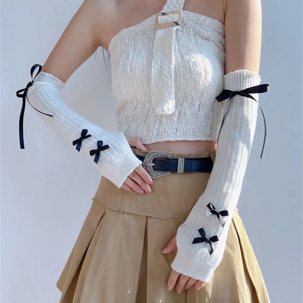 Streetwear Elastic Knitted Bow - Street Fashion Korea 评论和价格