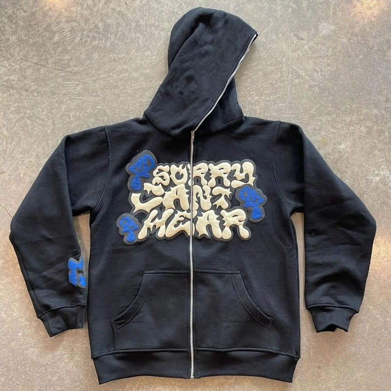 American Retro Star and Letter - Street Fashion Zip Up Hoodie 评论和价格