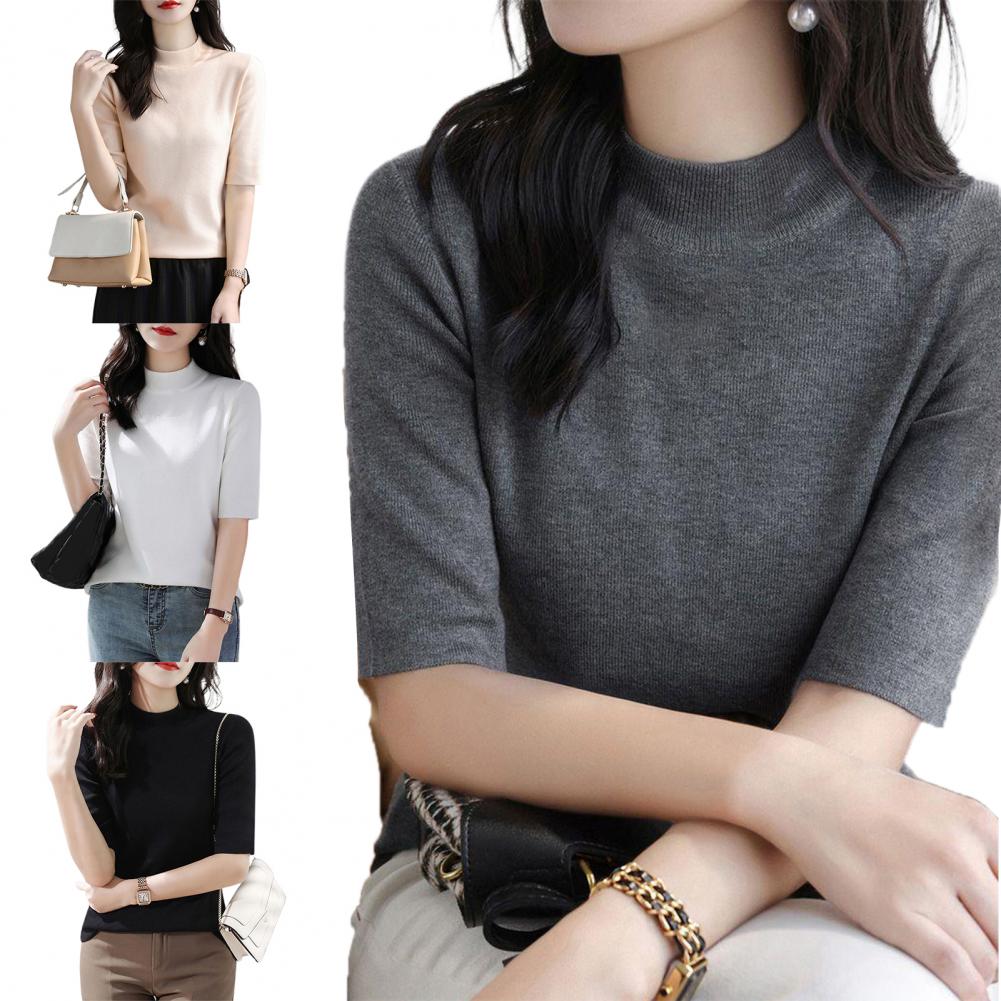 Summer Knitted Sweater Short S - Korean Street Fashion Female 评论和价格