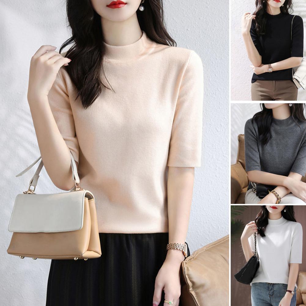 Summer Knitted Sweater Short S - Korean Street Fashion Female 评论和价格