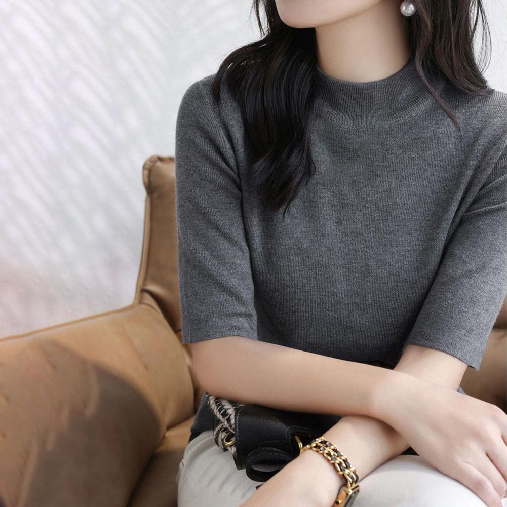 Summer Knitted Sweater Short S - Korean Street Fashion Female 评论和价格
