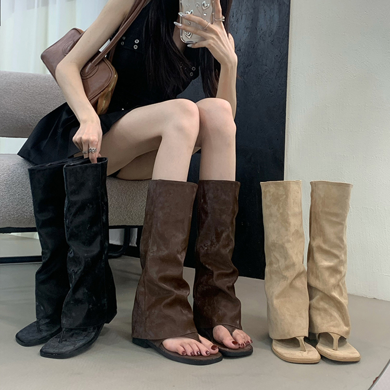 Hollow Out Women's Boots Velve - Street Fashion Korea 评论和价格