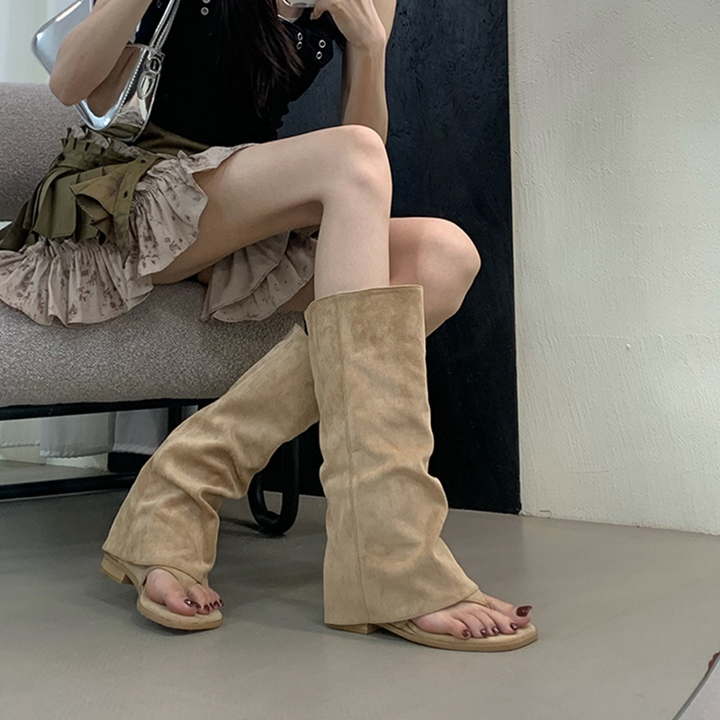 Hollow Out Women's Boots Velve - Street Fashion Korea 评论和价格