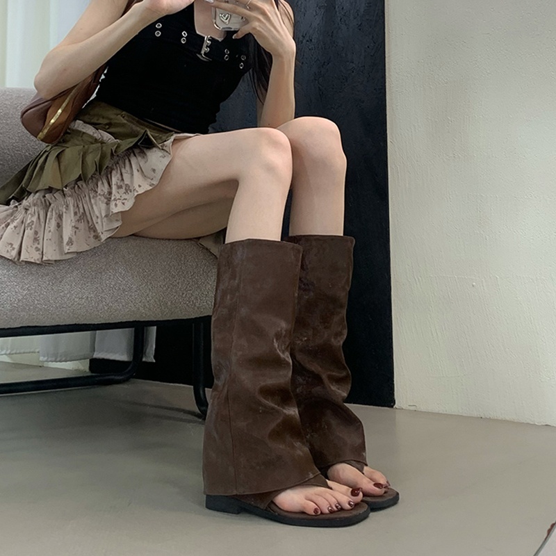 Hollow Out Women's Boots Velve - Street Fashion Korea 评论和价格